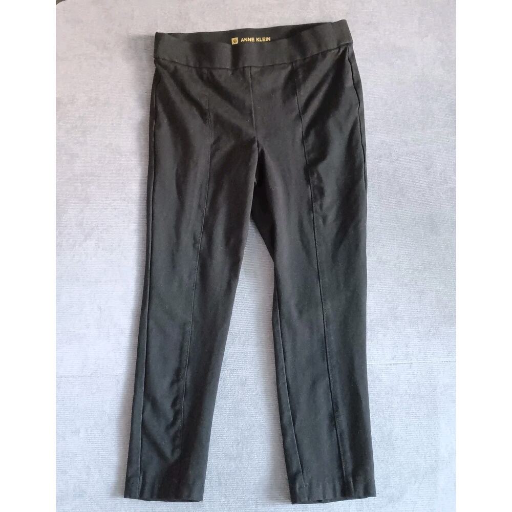 Anne Klein Women's SZ L Tummy Control Ponte Pants Black Work Wear